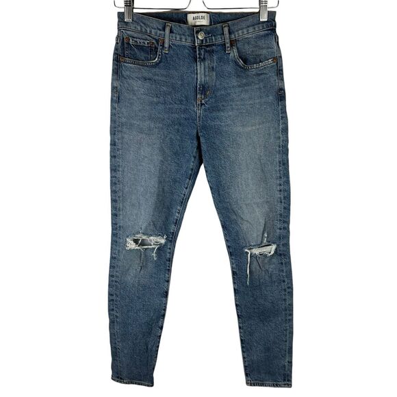 Agolde Jeans Women 26 Sophie Skinny Mid Rise Ankle Medium Denim Pants Stretch - Picture 2 of 8